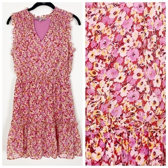 GYPSIES & MOONDUST Pink Floral Prairie Dress Small - Picture 1 of 6
